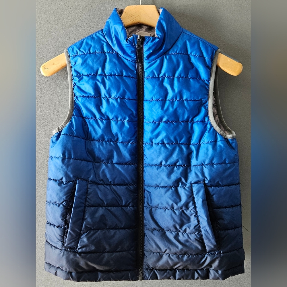 Boy's Wonder Nation zipper blue ombre Winter puffer vest size Large‎